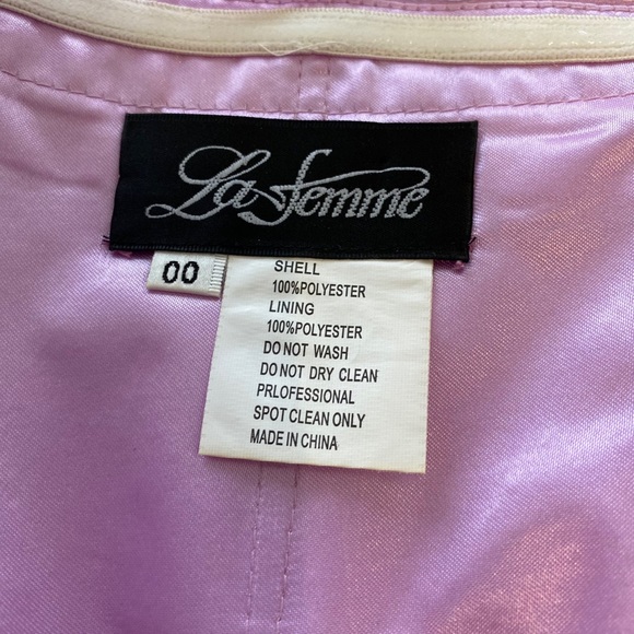 La Femme lavender beaded prom gown size 00 - Picture 7 of 8